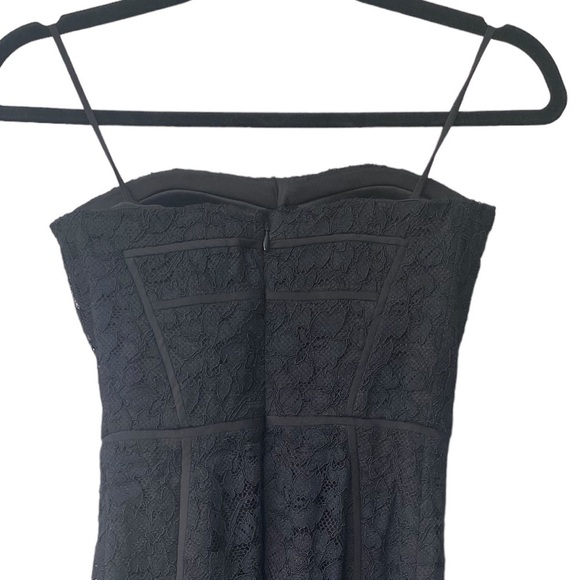 Diane Von Furstenberg Lace Dress Mini Cocktail Strapless Sheath Size 0 Black - Picture 11 of 17